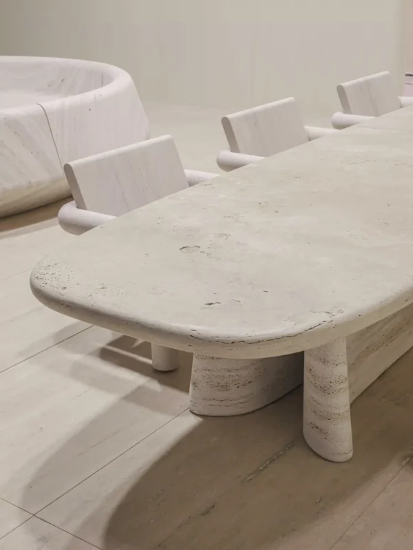 Milano Italian Travertine Dining Table - Image 2