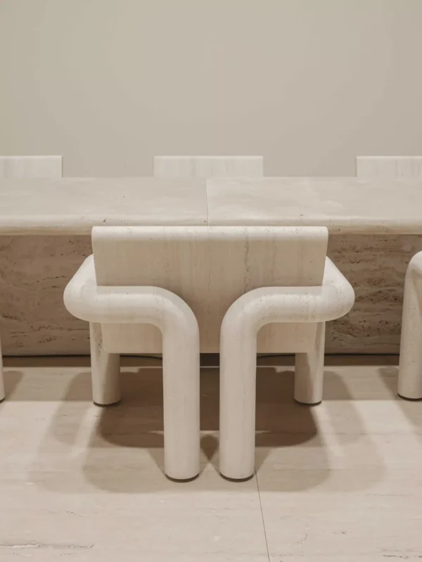 Milano Italian Travertine Dining Chairs - Image 4
