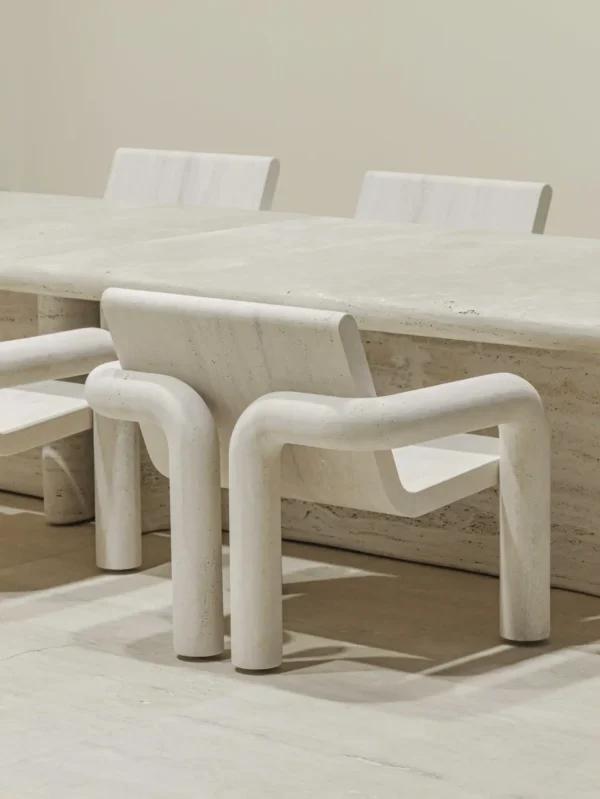Milano Italian Travertine Dining Table - Image 3